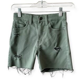 Maurices Evsie Olive Distressed Kids Shorts